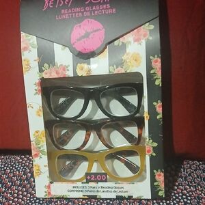 Betsey Johnson Floral Reading Glasses Trio